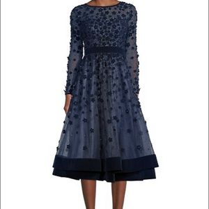 Mac Duggal Floral Appliqué Tea Dress